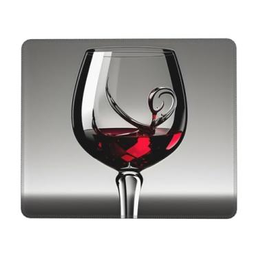 Imagem de Tapete de rato com impressão de taça de vinho, superfície macia e base de borracha, mousepads de pano macio - uma peça