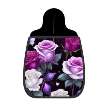 Imagem de Lixeira De Carro Organizador Lixinhocar Rosas Roxas e Brancas