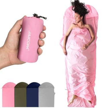 Imagem de JAICOM Forro ultraleve para saco de dormir – Saco de dormir lavável de 150 g e lençóis de viagem, saco de dormir autobronzeado com zíper bidirecional, para mochila, hotel, acampamento, viagens