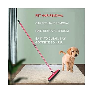 Imagem de U5GAAALPPQ9 Vassoura de borracha, raspador de poeira, tapete para animais de estimação, remoção de pelos, vassoura, esfregão, esfregão, escova de chão, limpeza de casa, limpador de casa (cor: amarelo