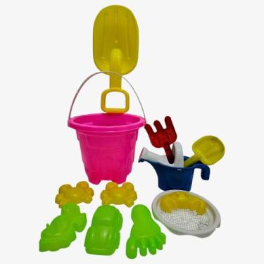 Imagem de Balde De Praia De Areia E Piscina Com Acessórios - Corpo Dourado Moda 