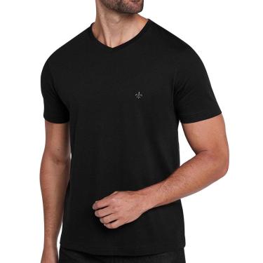 Imagem de Camiseta Dudalina Masculina V-Neck Essential Gray Icon Preta-Masculino