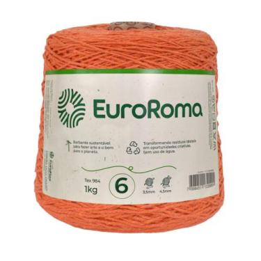 Imagem de Barbante Têxtil Nº6 Cores EuroRoma 1kg 1016m - Unidade -, Laranja