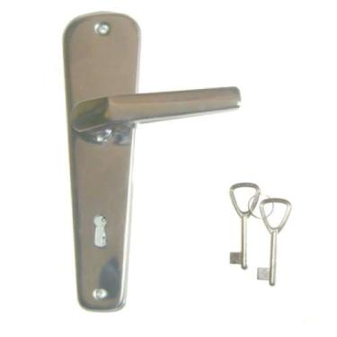 Imagem de Fechadura Interna Cromo Inox Acabamento Inox Broca 40 Eixo 53 Maçaneta De Alavanca