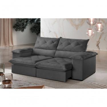 Imagem de Sofá Istambul Retrátil E Reclinável Caixa Zero 240m Pillow De 15cm - Grafite