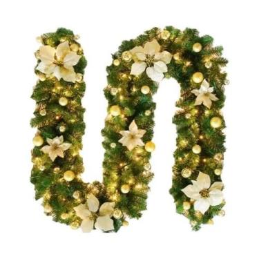 Imagem de Guirlanda De Natal LED Luxuosa De 2,7m Com Lanternas, Banner De Árvore