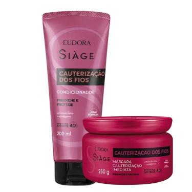 Imagem de Kit Condicionador E Máscara Reconstrução Cauterização Dos Fios Reparação Capilar Eudora Siàge