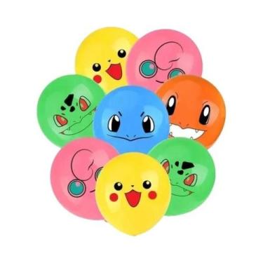 Imagem de Conjunto De Balões De Látex De Personagens Pokémon Pikachu, Squirtle E