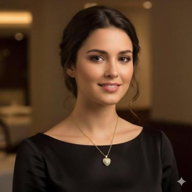 Imagem de Colar Pingente Coração Cravejado De Zircônias Banho De Ouro 18k 4850A 