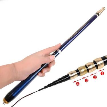 Imagem de Varas De Pesca Telescópicas Ultraleves De Fibra De Carbono 4 Posições 