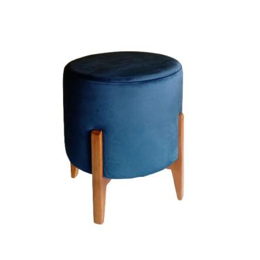 Imagem de Puff Redondo Luxo Várias Cores Pés Mel 0126