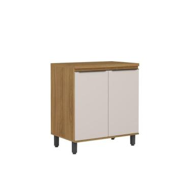 Imagem de Balcão De Cozinha Com Tampo 80 Cm 2 Portas Serena Bertolini Lunar Grey/carvalho Xingu