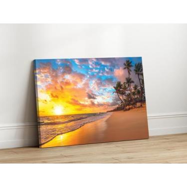 Imagem de Quadros Decorativos  Sala Praia Sol 40x60 Linha Premium IMpresso nas L