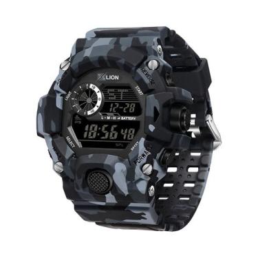 Imagem de Relógio Masculino Xlion Militar Digital Esportivo Camuflado, Preto