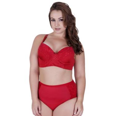 Imagem de Conjunto de Lingerie Plus Size Sutiã Reforçado e Calcinha Cós Alto - c