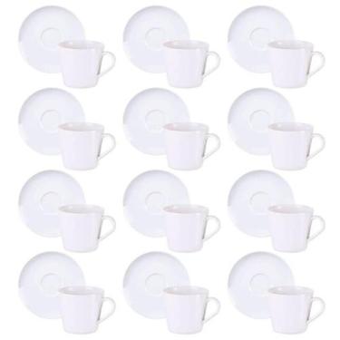 Imagem de Conjunto 12 Xícaras com Pires Porcelana 185ml Tramontina Leonora Café 