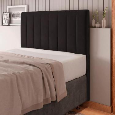 Imagem de Cabeceira Cama Box Casal King Size Itália 193cm Suede Marrom - Abmaza