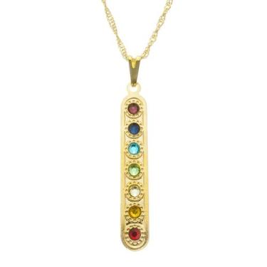 Imagem de Colar 7 Chakras 33mm - Sunshine Cristais, Ouro