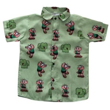 Imagem de Camisa Mauricinho Infantil Temática Cebolinha + Gravata - Bento E Mari