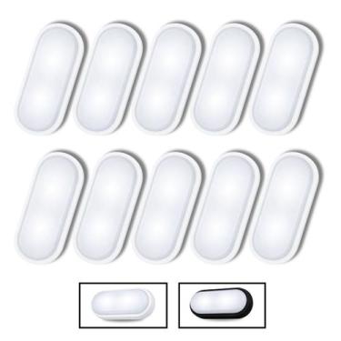 Imagem de 10 Luminária Arandela Tartaruga Led 8w Jardim Muro IP65 Bivolt Branco 