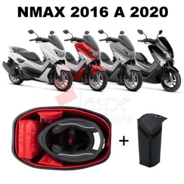Imagem de Forração Yamaha Nmax Baú Forro Premium Vermelho + Guidão - Jaspe Ateli