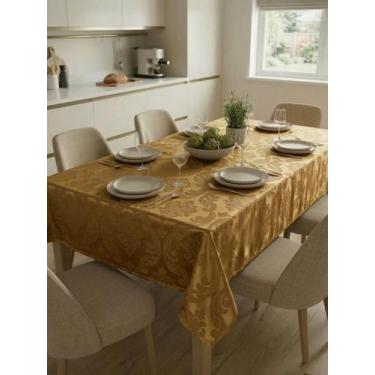 Imagem de Toalha de Mesa Jacquard Luxo  Elegante e Resistente  Várias Medidas  D