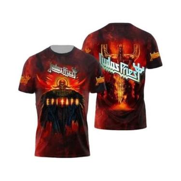 Imagem de Camisetas Masculinas E Femininas Judas Priest Firepower Heavy Metal Ro