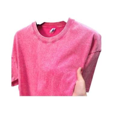 Imagem de Camisetas Masculinas Oversized Vintage De Algodão Lavado Para O Verão,