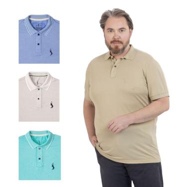Imagem de Kit 4 Camisa Polo Plus Masculina Dia a Dia
