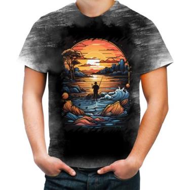 Imagem de Camiseta Desgaste Pesca Esportiva Pôr do Sol Peixes 5 - Kasubeck Store