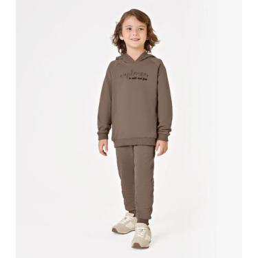 Imagem de Conjunto Blusão com Capuz e Calça da Trick Nick Marrom, 8, Marrom