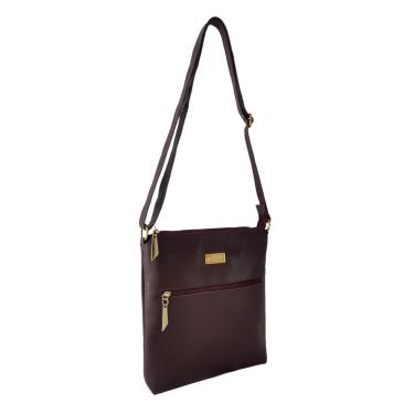 Imagem de Bolsa Transversal Direto De Fábrica Topgrife Atacado Couro Cor Bordô Tamanho único