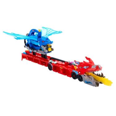 Imagem de Pista Hot Wheels Com Carrinhos - Ultimate Dual Dragon Transporter - Mattel