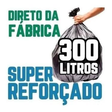 Imagem de Saco de Lixo 300 Litros para Descarte de Resíduos Super Reforçado 115CM X 140CM Preto H...