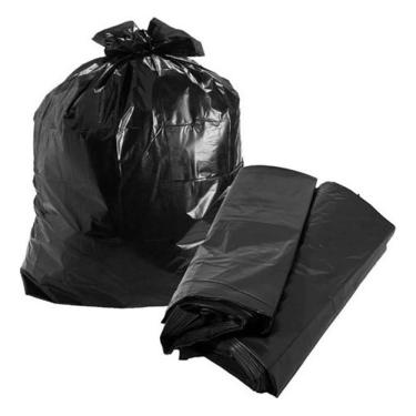 Imagem de Saco de Lixo Reforçado Preto Pacote com 1kg para Descarte Doméstico e Comercial 0 e 10...
