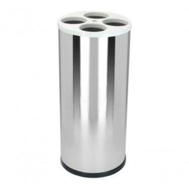 Imagem de Lixeira de Copo Plástico Aço Inox com Tampa Plástica Azul Branco Preto Vermelho Higipack