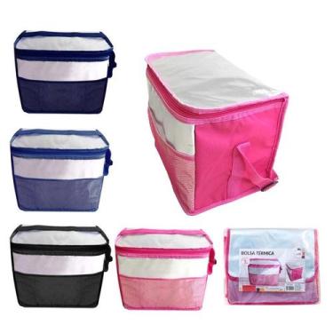 Imagem de Bolsa Térmica 17 Litros Azul Cooler Portátil Isotérmico para Alimentos