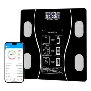 Imagem de Balança Bioimpedancia Digital Bluetooth Corporal E Análise Usb-preto -