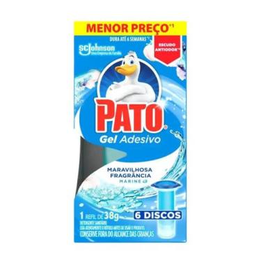 Imagem de Refil Adesivo Sanitário Pato Gel Marine Azul 6 Discos 38g