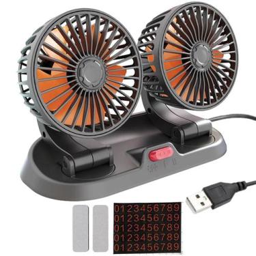 Imagem de Ventilador Duplo Mesa USB Escritorio Escrivaninha Carro Home Office Es