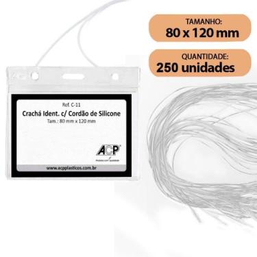 Imagem de Crachá Identificador com Cordão Acp C-11 80x120mm C/250