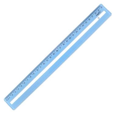Imagem de Régua Compacta com Guia de Leitura 30cm Maxcril COR:AZUL, AZUL