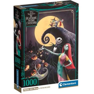 Imagem de Clementoni Quebra-cabeça Disney Nightmare Before Christmas 1000 peças, caixa compacta - quebra-cabeça adulto de 14 a 99 anos, presente para homem e mulher, feito na Itália, 37060