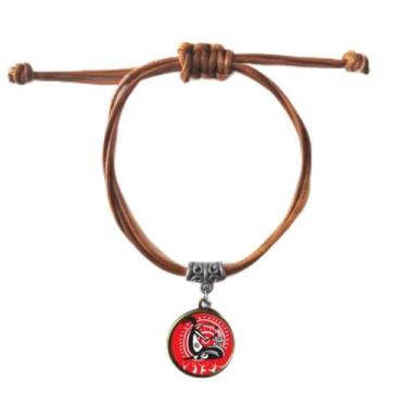 Imagem de DIYthinker Pandeiro mexicano dança comemorar o México pulseira couro corda pulseira pulseira marrom joia presente