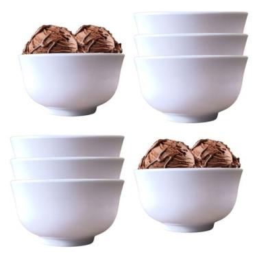 Imagem de 6 Tigelas Bowl Redonda em Melamina Para Sobremesa Branca 320ml - Fx