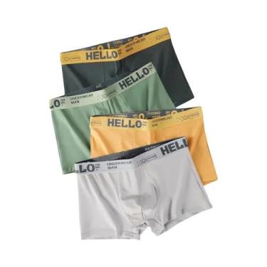 Imagem de Cuecas Boxer De Algodão plus Size Para Homens, 4 Peças, Lingerie Sexy 