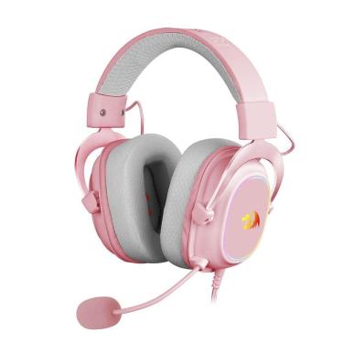 Imagem de Headset Gamer Redragon Zeus X USB, Surround 7.1, Rosa RGB