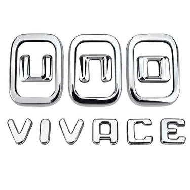 Imagem de Emblema Letreiro Uno + Vivace Cromado Para Uno 2011 a 2016 - Marçon