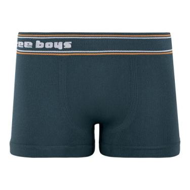 Imagem de Cueca Boxer Infantil com Detalhe de Listras no Cós sem Costura Midnigh