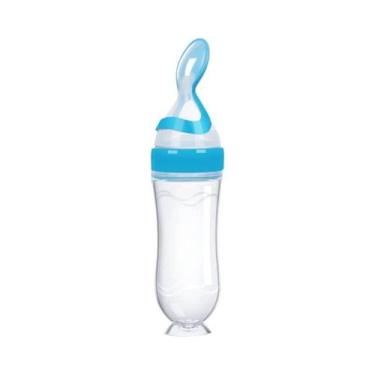 Imagem de Mamadeira De Silicone Com Colher Para Bebês, Colher De Apertar Para Ce